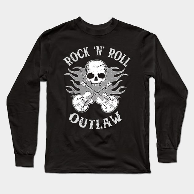 Rock 'n' Roll Outlaw 2 Long Sleeve T-Shirt by CosmicAngerDesign